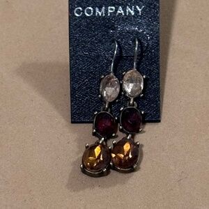 Small brown jeweled drop earrings